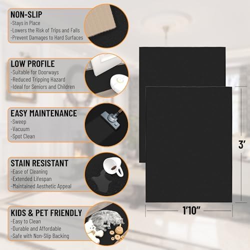 Ottomanson 24x36 Entrway Rug 2 Pack – Indoor Door Mat with Rubber Backing - Image 2