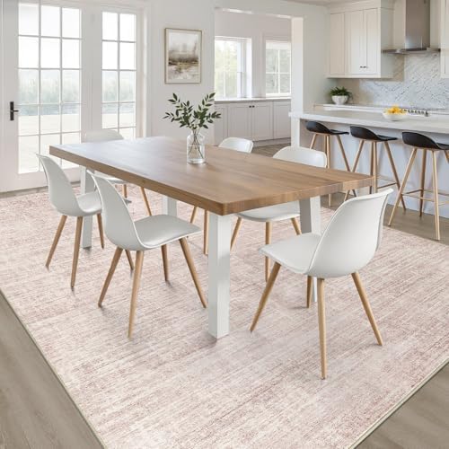 LOONGRUG 6x8 Area Rug Washable Neutral Modern Rug for Living Room Pink - Image 6