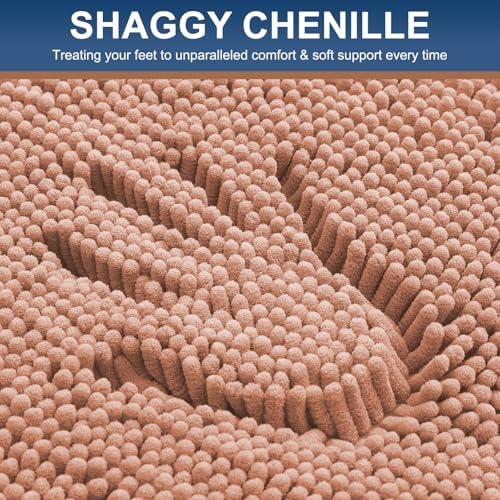 Smiry Bathroom Rugs 30X20, Luxury Chenille Extra Soft Absorbent Bath Mat - Image 3