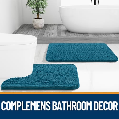 OLANLY Toilet Rugs U-Shaped 24x20, Soft Absorbent Chenille Contour Rugs - Image 7