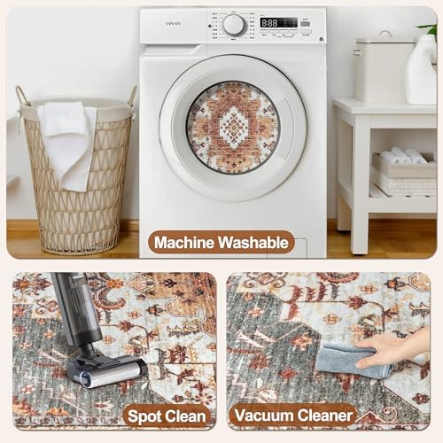 Tangsoo 9x12 Washable Area Rugs for Living Room, Oriental Non Slip Large - Image 4