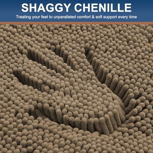 Smiry Bathroom Rugs 50X30, Luxury Chenille Extra Soft Absorbent Bath Mat - Image 3
