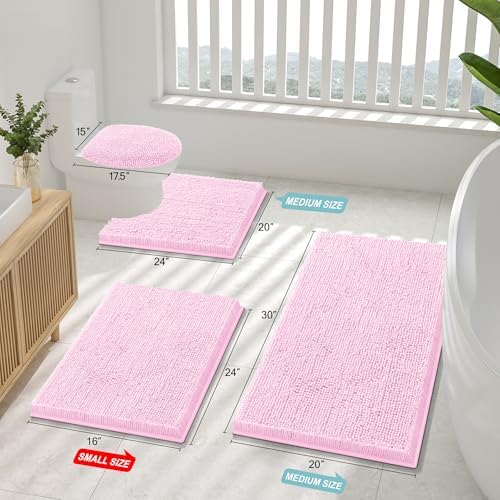 Smiry Bathroom Rugs 47X20, Luxury Chenille Extra Soft Absorbent Bath Mat - Image 2