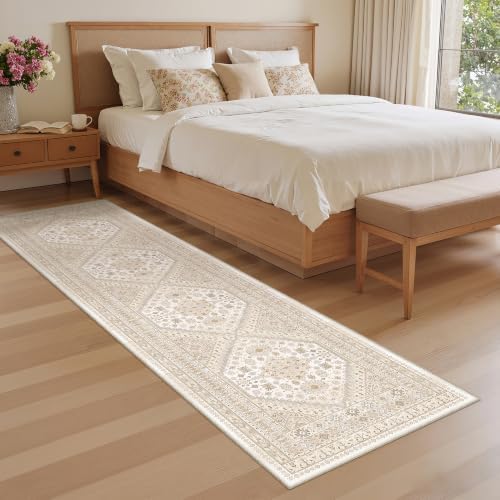 zesthome 2x8 Runner Rug Non Slip,Washable Hallway Runner Rug,Beige - Image 5