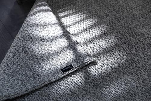 CAMILSON Indoor and Outdoor Runner Rug Gray Solid Boho Woven Design Easy-Cleaning Non Shedding Farmhouse Living Room Bedroom Garden Patio and Kitchen Washable Outside Carpet Alfombras (2x7) - Image 5