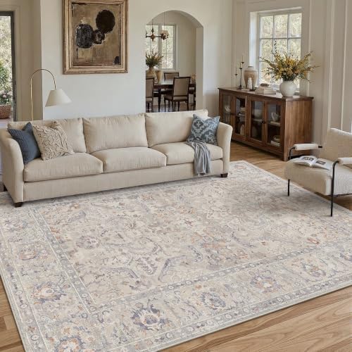 HUGEAR Area Rugs 6x9 Washable Rug Blue Grey by HUGEAR