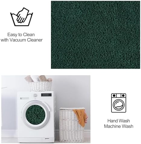 FlyDOIT Area Rugs for Bedroom Living Room, 7x10 Dark Green Super Soft Comfy Thickened Memory-Foam Indoor Carpets, Modern Aesthetic Minimalist Carpet for Boys Girls Adults Apartment Nursery Home Décor - Image 6