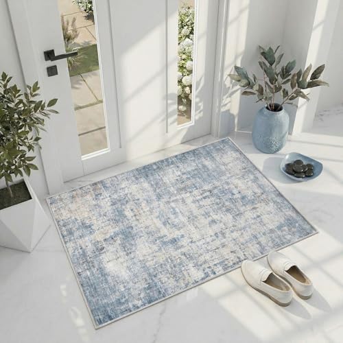 2x3 Area Rug Washable Abstract: Non Slip Throw Rugs for Entryway by Unknown