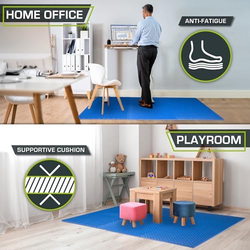 ProsourceFit Exercise Puzzle Mat 1/2-inch, EVA Interlocking Foam Floor Tiles for Home Gym, Workout Equipment, Kids Play Areas, Blue, 72 SQ FT - 18 Tiles - Image 4
