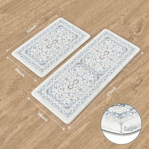 KIMODE Anti Fatigue Mats for Kitchen Floor Comfort Cushioned Rugs Sets of 2 - Image 2