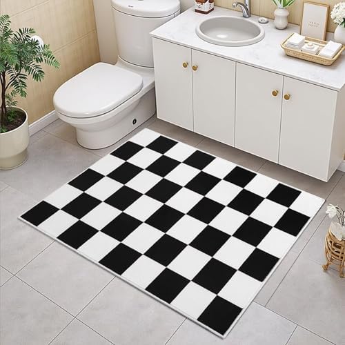 Terrug Black and White Checkered Rug for Entryway, 2x3 Small Area Rugs - Image 4