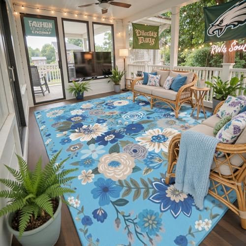 Floral Area Rugs 10x14 for Living Room Large Rug for Bedroom - Image 2