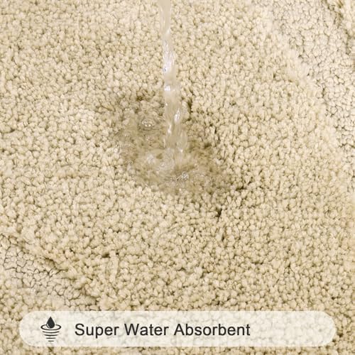 HEBE Bathroom Rugs Sets 5 Piece, Non Slip Washable Absorbent Bath Mat Set - Image 4