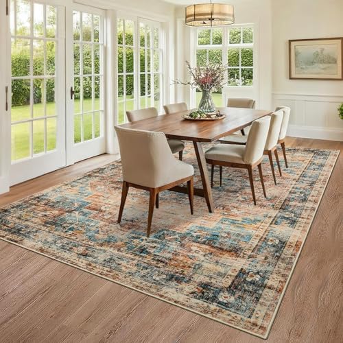 GarveeHome 6x9 Rugs for Living Room Washable Area Rug Green&Brown - Image 2