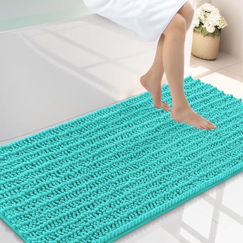 Smiry Bathroom Rugs 44X24, Extra Soft Rubber Backing Chenille Bath Mats by Smiry
