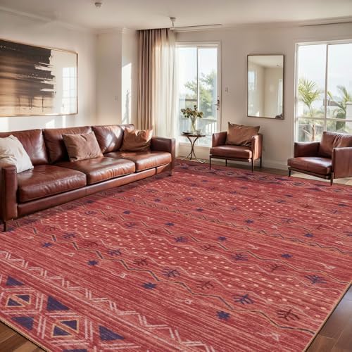 SERISSA 8x10 Washable Non-Slip Boho Area Rug for Living Room by SERISSAHomeDecorCollection