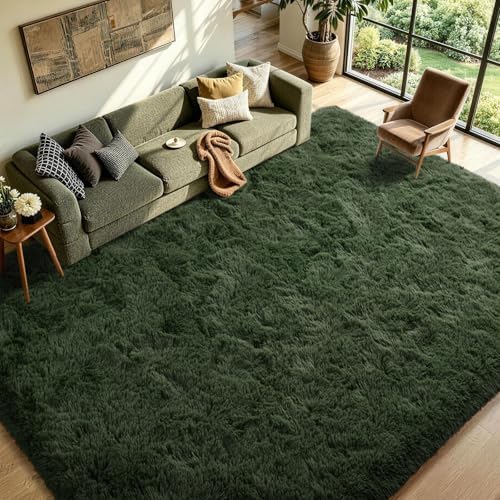 6x9 Large Rugs for Living Room Fluffy Carpet (Green) - Image 4