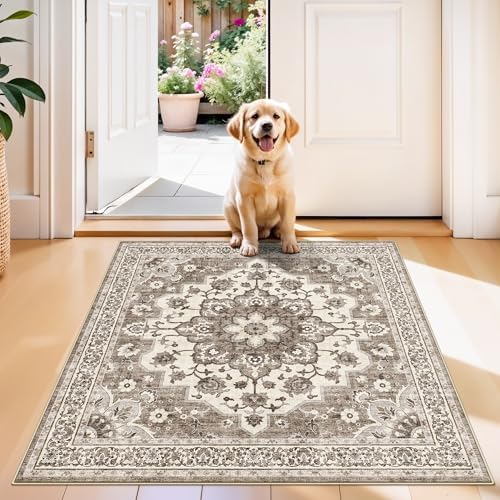 3x3 Washable Rug: Small Rugs for Kitchen Bedroom Bedside Bathroom Nursery by TOPRUUG