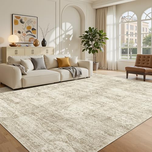 Madane 5x7 Area Rugs for Living Room, Washable Vintage Natural Rug Beige by Madane