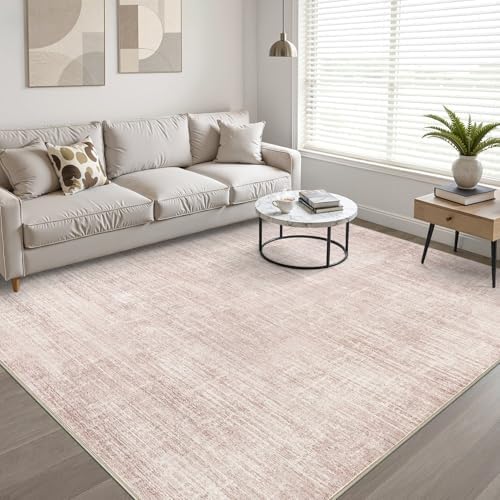 LOONGRUG 5x8 Area Rug Washable Neutral Modern Rug for Living Room Pink - Image 7