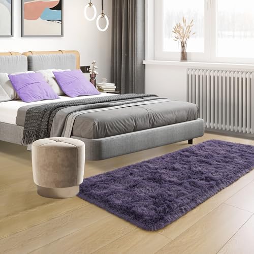 Tepook Purple Soft Runner Rugs for Bedroom 2x6 ft with Rubber Backing - Image 6