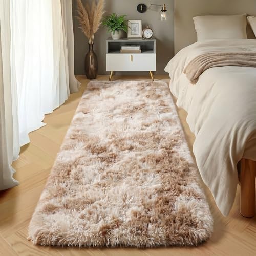 Runner Rugs for Bedroom Living Room, 2x6 Tie-Dyed Beige Hallway Area Rug by ONASAR