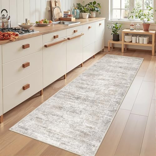 2x7 Runner Rug Non Slip,Washable Hallway Runner Rug,Taupe - Image 4