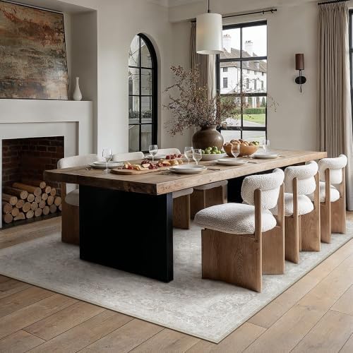 HUGEAR Grey Beige 6x9 Area Rugs for Living Room Washable Rug Carpet - Image 2