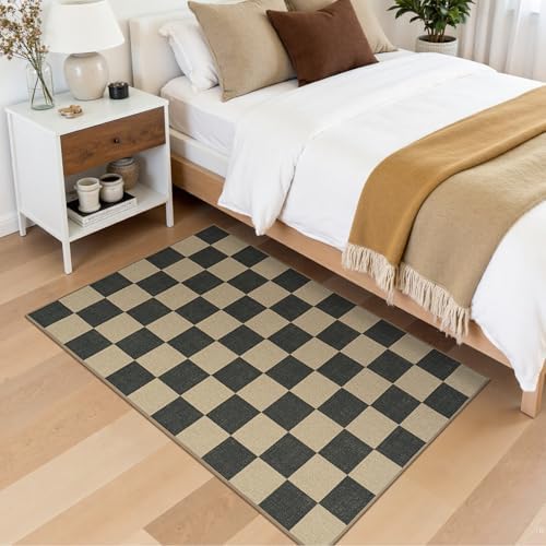 Lessymo Checkered Entryway Rug, 3x5 Washable Area Rugs for Living Room - Image 3