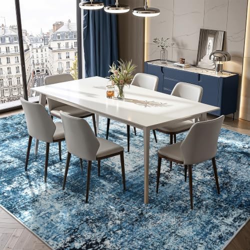 Stiio 5x7 Area Rugs for Living Room, Washable Blue Large Rug - Image 3
