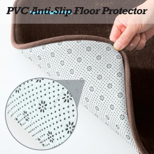 HUXMEYSON Bathroom Rugs Sets 3 Piece, Non-Slip & Quick Dry Bath Mat Set, Ultra Soft Velvet Bath Rugs for Bathroom, Toilet and Shower Floor, Brown - Image 3