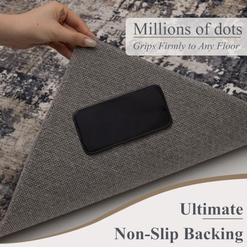 Sasttie 2x10 Runner Rug, Modern Abstract Hallway Carpet, Black & Beige - Image 4