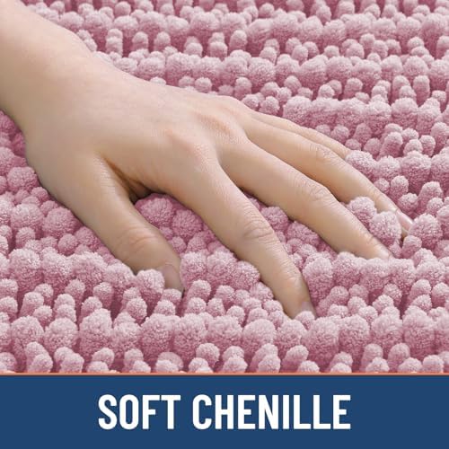 Smiry Bathroom Rugs 24X16, Extra Soft Rubber Backing Chenille Bath Mats - Image 4