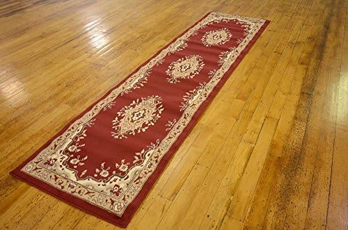 Unique Loom Reza Collection Traditional Persian Style Area Rug, 2 ft 7 in x 10 ft, Burgundy/Ivory - Image 2
