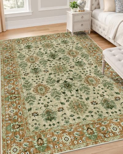 OLANLY 4x6 Washable Area Rug, Soft Non Slip Carpet for Bedroom Living Room by OLANLY