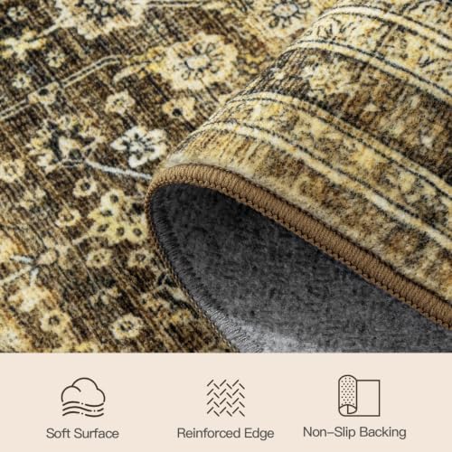 Lofus 8x10 Area Rug for Living Room, Non-Slip Washable Carpet,Brown - Image 7