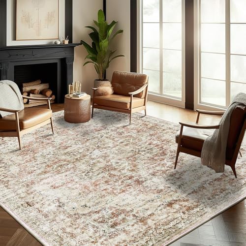 CHAMPLANT Washable Area Rug 10'x14' Boho Design Non-Shedding Easy Care Ideal for High Traffic Areas in Living Room Bedroom Office Coffee Table Kitchen Large Carpet by CHAMPLANT