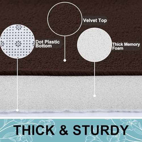 Smiry Memory Foam Toilet Rugs 24x24, Extra Soft Absorbent Bathroom Rugs - Image 2