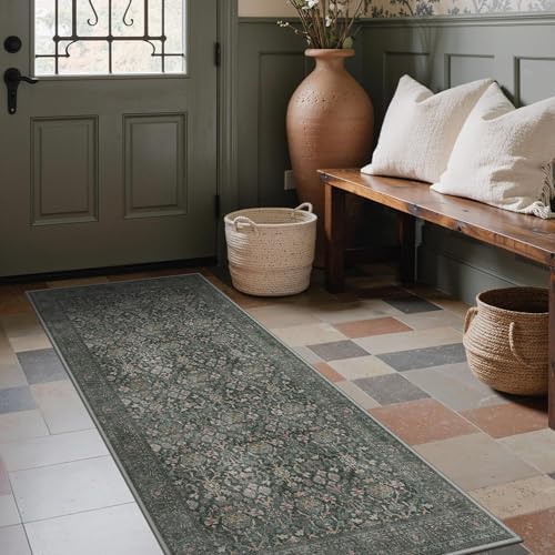 Bavni 2'6" x 10' Kitchen Runner Rug, Washable Non Slip, Charcoal Taupe - Image 2
