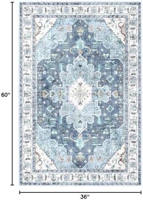 SERISSA 3x5 Washable Non Slip Boho Area Rug for Bedroom - Image 2