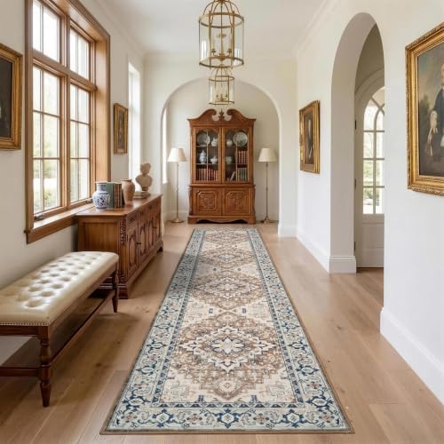 Lofus 2x8 Hallway Kitchen Washable Runner Rug, Boho Entry Long Carpet Brown - Image 4