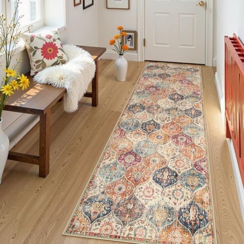 Lahome Moroccan Kitchen Runner, 2'5''x8' Washable Runners for Hallways 8ft by Lahome