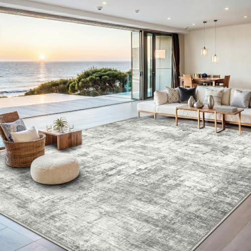 8x10 Area Rugs Washable Abstract Rug for Living Room Bedroom Grey by Unknown