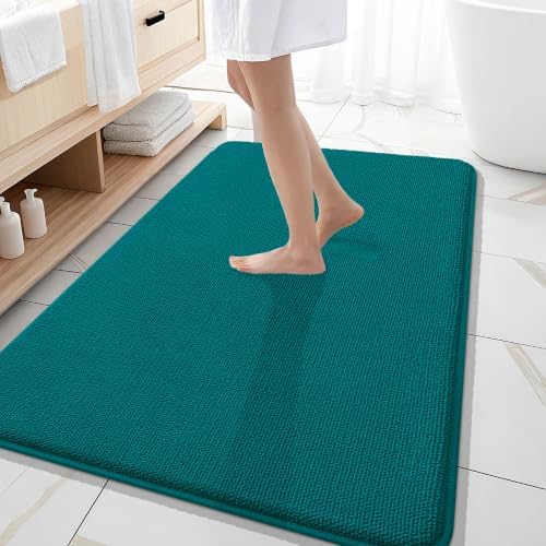 OLANLY Memory Foam Large Bathroom Rugs 59x35, Absorbent Bath Mat, Deep Lake by OLANLY