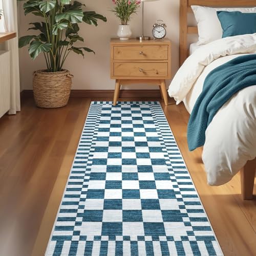 GarveeHome 2.5x8 Checkered Kitchen Runner Rug for Hallway Non Slip Washable - Image 3