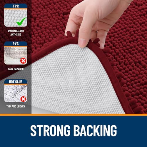 OLANLY Bathroom Runner Rugs 45x27, Extra Soft Absorbent Chenille Bath Rugs - Image 6