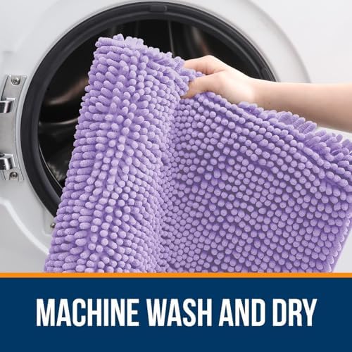 OLANLY Bathroom Rugs Sets 3 Piece, 36"x24"+24"x16"+24"x20", Lavender - Image 4