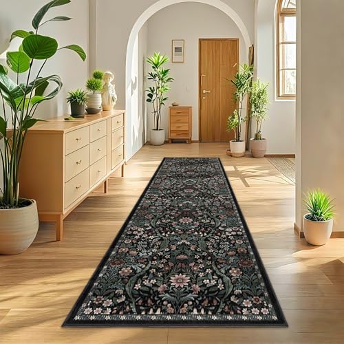 3x10 Floral Runner Rug for Kitchen Washable Hallway Runner Rug - Image 2
