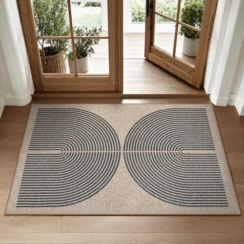 Lahome Rainbow Easy Jute Rug, 2x3 Farmhouse Kitchen Rugs Non Slip by Lahome