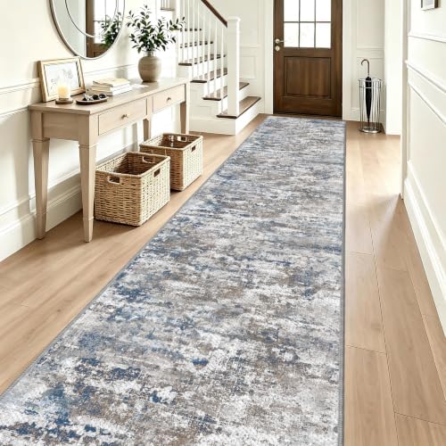 Long Hallway Runner Rug 3x12 ft Textured Non Slip for Dogs, Multi by TTelephant